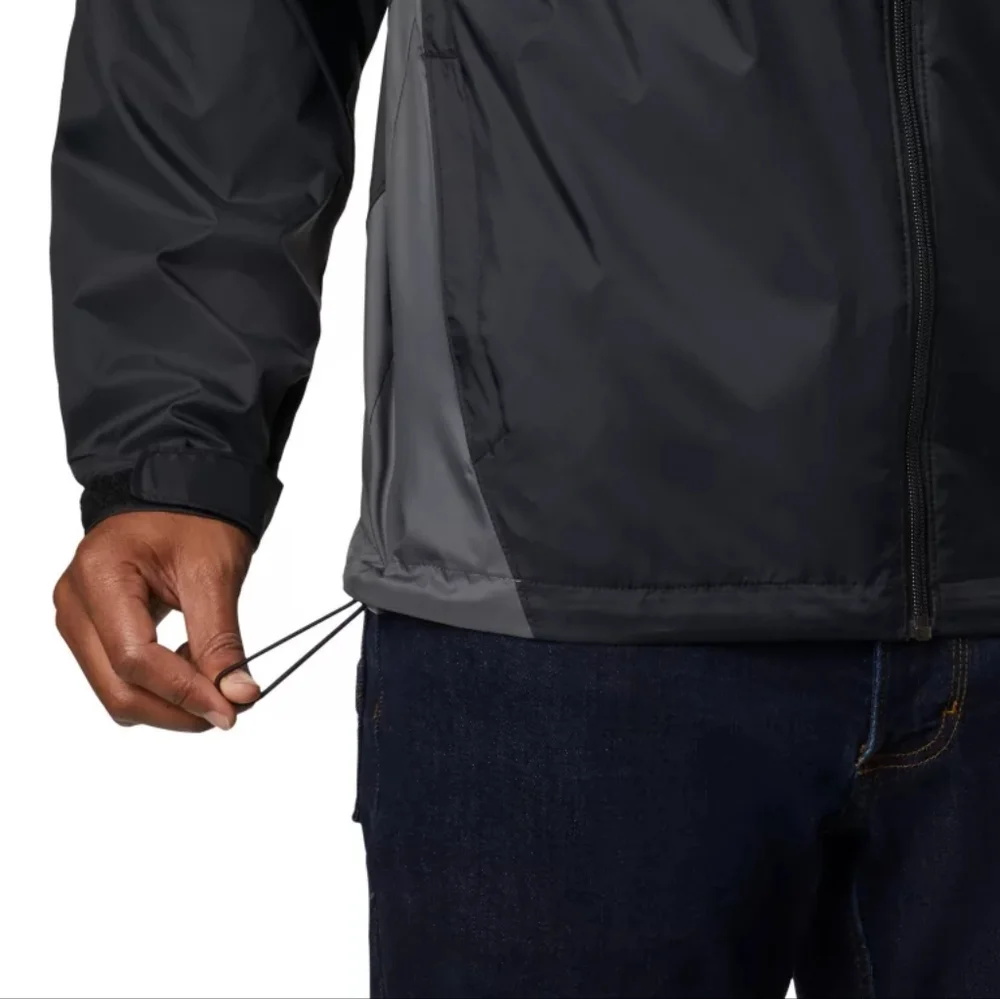 Columbia Men's Glennaker Lake Rain Jacket NWT Black Grill Grey Small Hoodie - Picture 4 of 11
